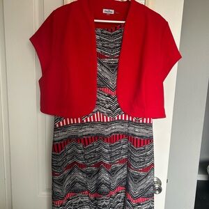 Danny & Nicole Red Sheath Midi Dress for Weddings